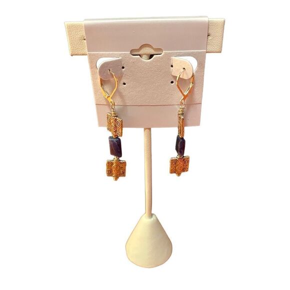 Artisan Made One of a Kind Sodalite & Silver Toned Drop Earrings. - Picture 5 of 5